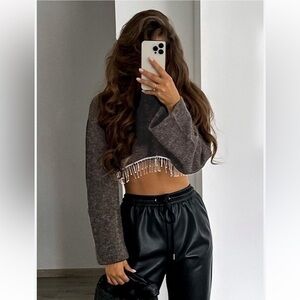 Zara‎ Jewel Soft Cropped Sweater Blogger’s Favorite